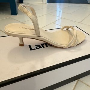 Larroudé ivory Mini Annie kitten heels